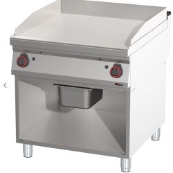 Grill dublu pe gaz cu placă netedă/striată, pe suport închis - Img 2