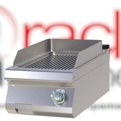 Grill electric CROMAT, cu placa striată, de banc