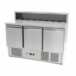 Masă frigorifică de pizza 3 uși, cu vitrină incorporată - Img 2