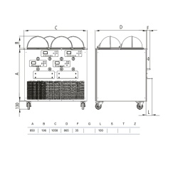 Mașină multifuncțională pentru a produce, afișa, conserva și servi înghețata 4x12L - Img 3