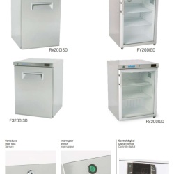 Minifrigider profesional cu ușă de sticlă, minibar hotel, restaurant, cafenea 150 litri, Infrico - Img 2