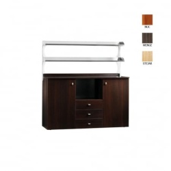 Mobilier de serviciu wenge, 2 uși, 2 polițe, 136x48x155 cm - Img 4