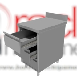 Modul neutru cu 3 sertare GN1/1 și rebord