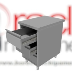 Modul neutru inox cu 3 sertare GN1/1