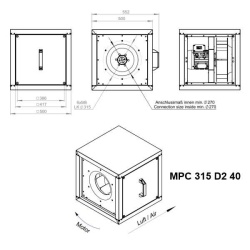 Ventilator centrifugal profesional pentru hotă 4295 m³/h, RUCK MPC 315 D2 40 - Img 4