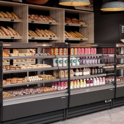 Vitrină frigorifică de expunere, inox cofetărie/patiserie/magazin AMBAR, 1250x1300 mm Infrico - Img 8