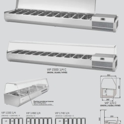 Vitrină frigorifică ingrediente cu capac sandwich sau pizza, 1328x260 mm, Infrico - Img 3