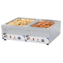 Bain Marie dublu 2 GN1/1 cu robinet inox, Casselin - Img 2