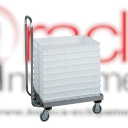Cărucior inox pentru transport casete aluat, Forcar