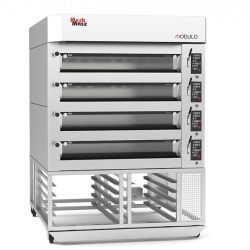 Cuptor electric panificație cu 4 vetre (4 tăvi 60x40/vatră), hotă și suport - Img 12
