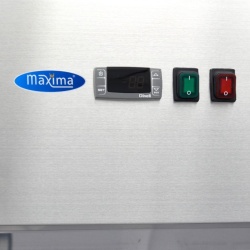 Dulap de congelare cu uși de sticlă, inox 1200 litri, cu roți, Maxima - Img 7