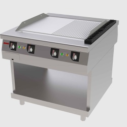 Fry top electric cu suprafață netedă/striată 90x100 cm - Img 3