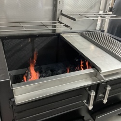 Grătar profesional Barbeque pentru Steak pe cărbuni, 1455x820x930 mm - Img 13