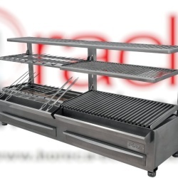 Grătar robata, shashlik sau frigărui, INOX 1570x410x780 mm