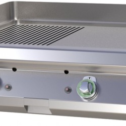 Gril dublu electric CROMAT cu placa neteda/striata, de banc