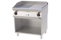 Grill dublu cu placa neteda/striata, pe suport deschis