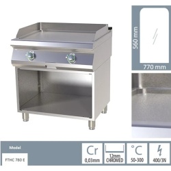 Grill dublu electric CROMAT cu placă netedă, pe suport deschis - Img 4