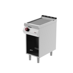 Grill simplu electric cu placă striată, dulap neutru deschis, Desco Italia - Img 2