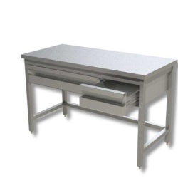 Masă de lucru inox cu sertare, 120 cm - Img 2