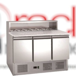 Masă frigorifică pentru pizza 402 Litri, cu blat de granit, 8x GN1/6 Hurakan