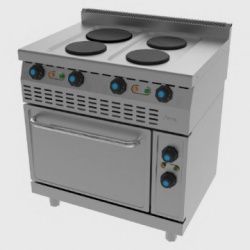 Mașină de gătit electrică cu 4 plite și cuptor, Jemi - Img 2