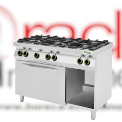 Mașină de gătit pe gaz cu 6 arzătoare fontă, cuptor și un cadru deschis, Fimar