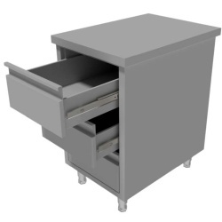 Modul neutru inox cu 3 sertare GN1/1 - Img 2