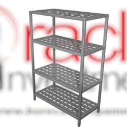 Rastel cu 4 polițe perforate reglabile, 600x400x1800 mm