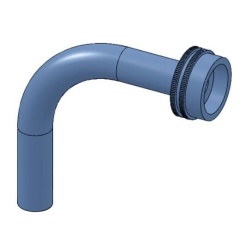 Tub de injecție curbat pentru adaptor mașina de injectat crema, 14 mm Dosicream - Img 2