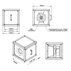 Ventilator centrifugal profesional pentru hotă 2.830 m³/h RUCK MPC 280 D2 T40 - Img 4