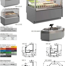 Vitrină caldă de expunere produse 1330x1220 mm, supermarket, magazin Infrico - Img 8