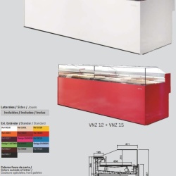 Vitrină cu temperatură dublă de expunere prăjituri 978x1040 mm, patiserie, cofetărie sau brutărie Infrico - Img 8