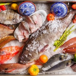 Vitrină de expunere pește, fructe de mare, 1330x1335 mm, Infrico - Img 2