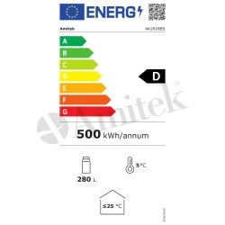 Vitrină frigorifică 280 litri, înălțime 840 mm cu 3 uși glisante, Amitek - Img 2