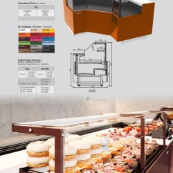 Vitrină frigorifică modulară de expunere cafenea/cofetărie/patiserie MAGNUS, 1750x1220 mm Infrico - Img 4
