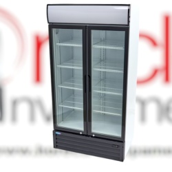 Vitrină frigorifică verticală 800 L, pentru băuturi, cu două uși, Maxima