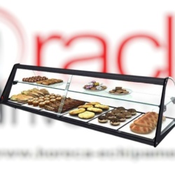 Vitrină neutră curbată iluminată LED, 840x380x290 mm, Sayl