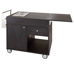 Cărucior de servire cu sistem de flambare, 1 Plită inox cu 1 arzător - Img 2