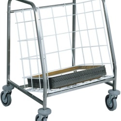 Cărucior inox debarasare pentru 130 tăvi, Forcar - Img 2