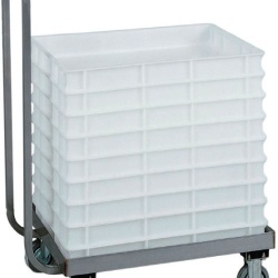Cărucior inox pentru transport casete aluat, Forcar - Img 2