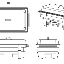 Chafing dish cu capac și suport pentru, bufet suedez, CD7905 Forcar - Img 3