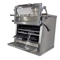 Cuptor pentru steak pe cărbuni cu suport, hotă și grill Pira 80 XXL Silver ED - Img 7