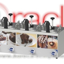 Distribuitor triplu de sosuri cu pompă și duză încălzită - Ideal pentru sos de brânză și alte sosuri calde