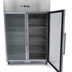 Dulap de congelare cu uși de sticlă, inox 1200 litri, cu roți, Maxima - Img 8