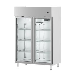 Dulap frigorific din inox cu uși de sticlă, 1280 litri, Infrico - Img 3