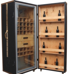 Dulap frigorific pentru vin, vintage din piele 200x60x137 cm - Img 5