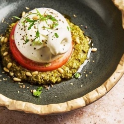 Farfurie neagră de paste/salată Fine Dining 24x6.5 cm, set de 4 bucăți, Sucro PuraSangre - Img 4
