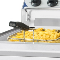 Friteuză electrică 2x 10 litri cu robinet pentru scurgerea uleiului, profesională - Img 3