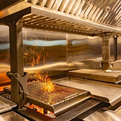Grătar profesional Barbeque pentru Steak pe cărbuni, 1450x820x970 mm - Img 8