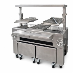 Grătar profesional Barbeque pentru Steak pe cărbuni, PIRA BBQ Combi Silver 150 - Img 11